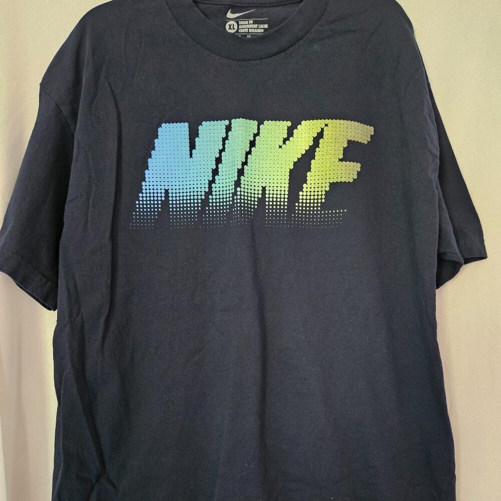 Nike Navy Blue Logo Loose Fit Short Sleeve T-Shirt,‎ Mens Size XL